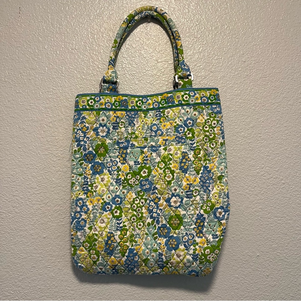 Vera Bradley English Meadow Shoulder Bag Tote Pockets Travel Gift Purse Green